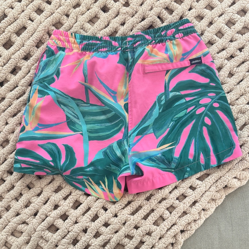 Tropical Print Pink Boys chubbies Drawstring Shorts - Picture 2 of 7